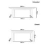 White Gloss Extendable Dining Table Set with 6 Grey Velvet Chairs - Seats 6 - Vivienne