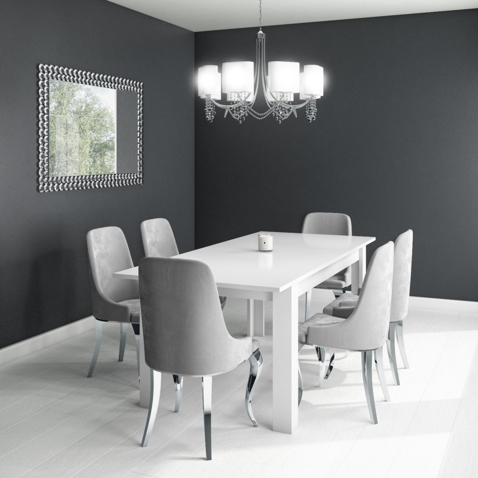 Grey Dining Chairs With Chrome Legs Images