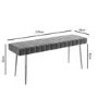 White Gloss Extendable Dining Table with 2 Grey Velvet Dining Benches - Seats 4 - Vivienne