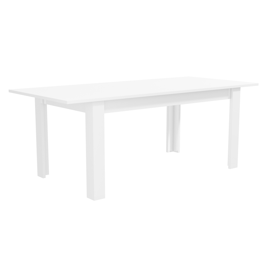 White Extendable High Gloss Dining Table with 6 Silver Grey Velvet Dining Chairs - Vivienne