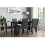 Extendable Dining Table in Black High Gloss with 6 Grey Chairs - Vivienne & New Haven