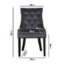 Black Gloss Extendable Dining Table with 6 Grey Velvet Dining Chairs - Kaylee