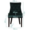 Extendable Dining Table in Black High Gloss with 6 Green Velvet Chairs - Vivienne &amp; Kaylee