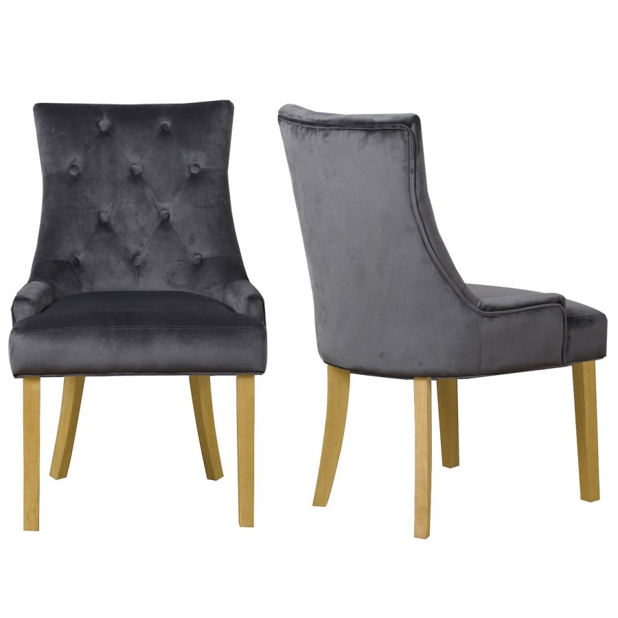 Vivienne Extendable Rectangle Dining Table with Two Grey Chairs and  Grey Bench in Velvet 