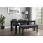 Vivienne Extendable Rectangle Dining Table with Two Grey Chairs and  Grey Bench in Velvet 