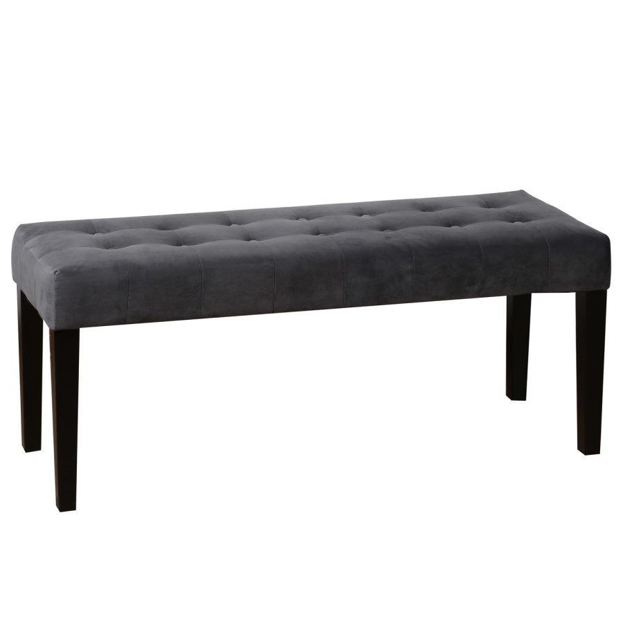 Vivienne Extendable Rectangle Dining Table with Two Grey Chairs and  Grey Bench in Velvet 