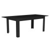 Extendable Dining Table in Black High Gloss with 2 Green Velvet Benches - Vivienne &amp; Kaylee
