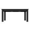 Extendable Dining Table in Black High Gloss with 2 Green Velvet Benches - Vivienne &amp; Kaylee
