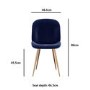 Black Extendable Dining Table with 6 Gold & Blue Velvet Chairs - Vivienne & Jenna