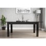 Black Extendable Dining Table with 6 Gold & Blue Velvet Chairs - Vivienne & Jenna