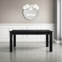 Extendable Dining Table in Black High Gloss & 6 Grey Velvet Tub Chairs -  Vivienne