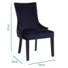Black High Gloss Extending Dining Table with 6 Navy Blue Velvet Dining Chairs