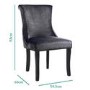 Vivienne Black High Gloss Extendable Dining Set with 6 Grey Velvet Dining Chairs
