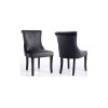 Vivienne Black High Gloss Extendable Dining Set with 6 Grey Velvet Dining Chairs