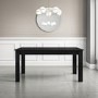 Vivienne Black Gloss Extendable Dining Table with 6 Grey Velvet Ribbed Dining Chairs