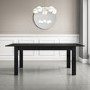 Vivienne Extending Black High Gloss Dining Table with 4 Penelope Teal Blue Velvet  Dining Chairs