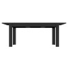 Black Extending High Gloss Dining Table with 4 Black Velvet Dining Chairs and a Dining Bench