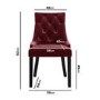 Black Extending High Gloss Dining Table with 6 Wine Velvet Dining Chairs - Vivienne