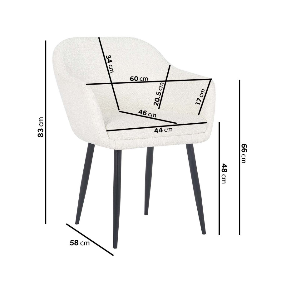 Black Gloss Extendable Dining Table Set with 4 Cream Boucle Chairs - Seats 4 - Vivienne