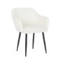 Black Gloss Extendable Dining Table Set with 4 Cream Boucle Chairs - Seats 4 - Vivienne