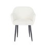 Black Gloss Extendable Dining Table Set with 4 Cream Boucle Chairs - Seats 4 - Vivienne