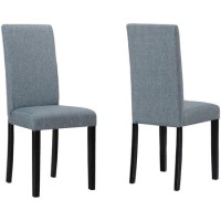 GRADE A1 - New Haven Pair of Chairs in Slate Fabric with Black Legs