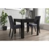 Vivienne Flip Top Black High Gloss Dining Table + 2 Charcoal Grey Velvet Chairs