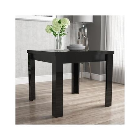 Vivienne Flip Top Black High Gloss Dining Table + 2 Charcoal Grey Velvet Chairs