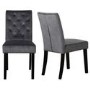 Vivienne Flip Top Black High Gloss Dining Table + 2 Charcoal Grey Velvet Chairs