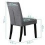 Vivienne Flip Top Black High Gloss Dining Table + 2 Charcoal Grey Velvet Chairs