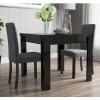 Flip Top Dining Table in Black High Gloss with 2 Grey Chairs - Vivienne &amp; New Haven