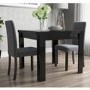 Flip Top Dining Table in Black High Gloss with 2 Grey Chairs - Vivienne & New Haven