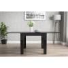 Flip Top Dining Table in Black High Gloss with 4 Green Velvet Chairs - Vivienne &amp; Kaylee