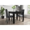 Vivienne Flip Top Black High Gloss Dining Table + 4 Slate Grey Chairs