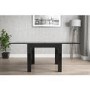Flip Top Dining Table in Black High Gloss with 4 Slate Grey Chairs - Vivienne & New Haven
