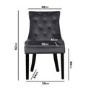 Flip Top Dining Table in Black High Gloss with 4 Grey Velvet Chairs - Vivienne & Kaylee