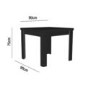 Flip Top Dining Table in Black High Gloss with 4 Grey Velvet Chairs - Vivienne & Kaylee