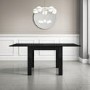 Flip Top Dining Table in Black High Gloss with 4 Grey Velvet Chairs - Vivienne & Kaylee