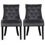 Flip Top Dining Table in Black High Gloss with 2 Grey Velvet Chairs & 1 Bench - Vivienne & Kaylee