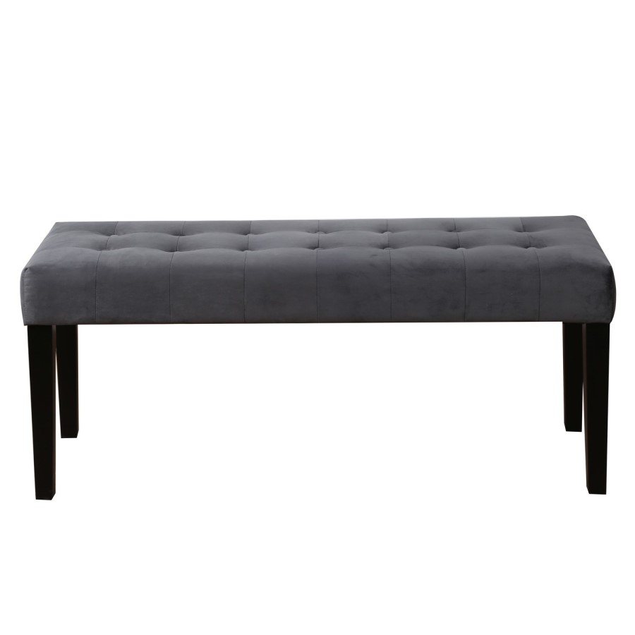 Flip Top Dining Table in Black High Gloss with 2 Grey Velvet Chairs & 1 Bench - Vivienne & Kaylee
