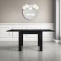 Extendable Dining Table in Black Gloss & 2 Chairs in Grey Velvet - Vivienne & Logan 