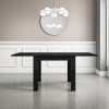 Black High Gloss Vivienne Flip Top Dining Table with 4 Dining Chairs in Blue Velvet