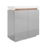 Slim Grey Gloss Shoe Cabinet with 2 Doors - Vivienne
