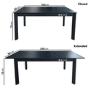 ALMOST PERFECT - Large Black Wooden Extendable Dining Table - Seats 4 - 6 - Vivienne