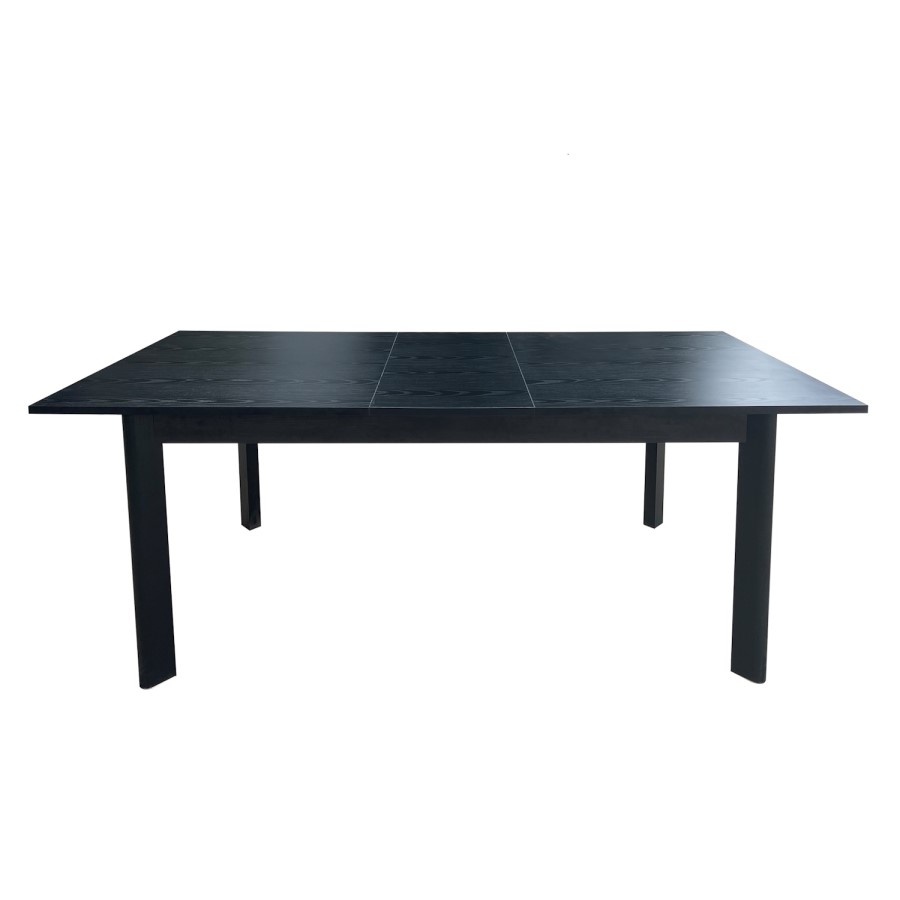 ALMOST PERFECT - Large Black Wooden Extendable Dining Table - Seats 4 - 6 - Vivienne
