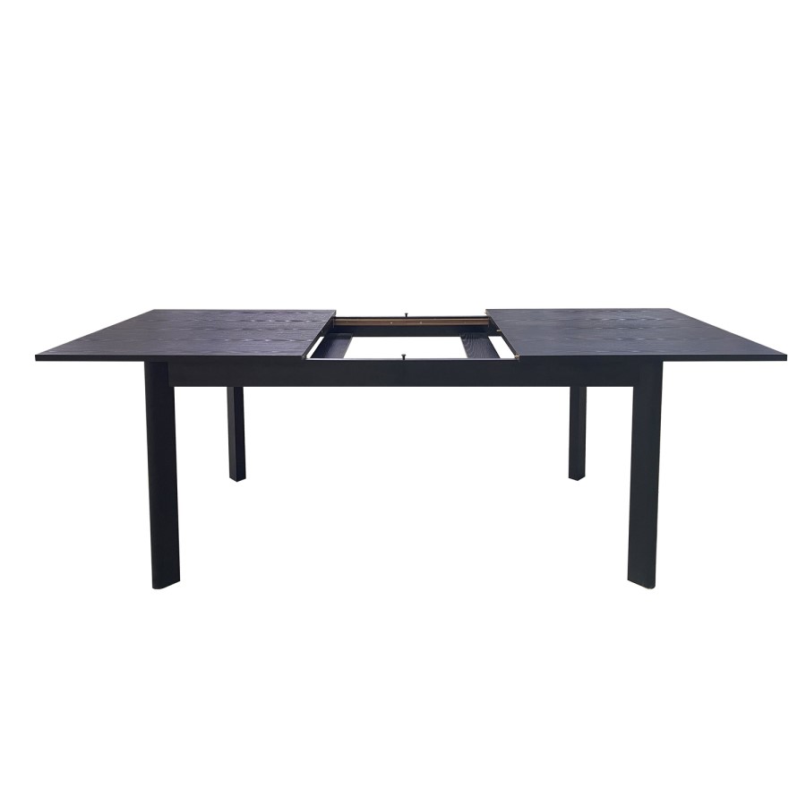 ALMOST PERFECT - Large Black Wooden Extendable Dining Table - Seats 4 - 6 - Vivienne