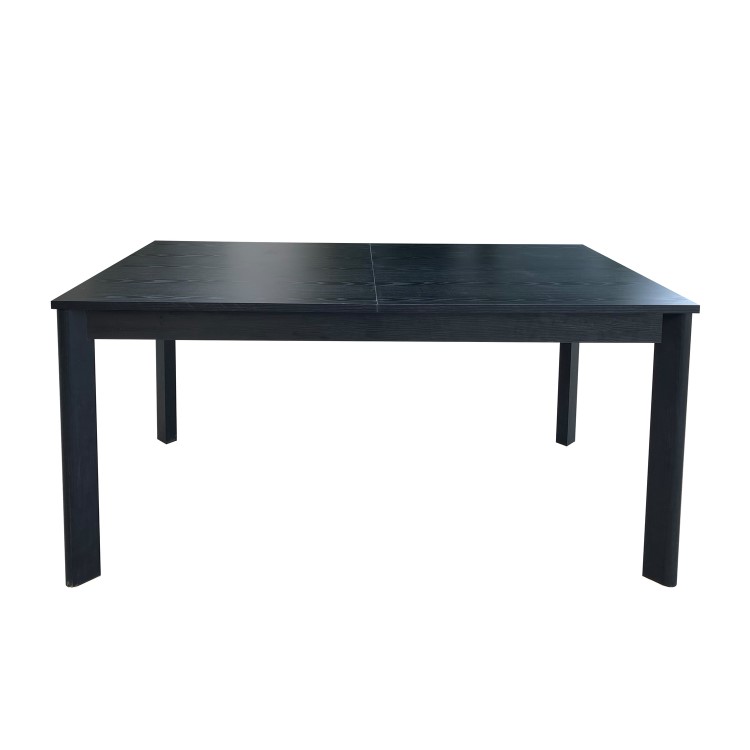 Large Black Wooden Extendable Dining Table - Seats 4 - 6 - Vivienne