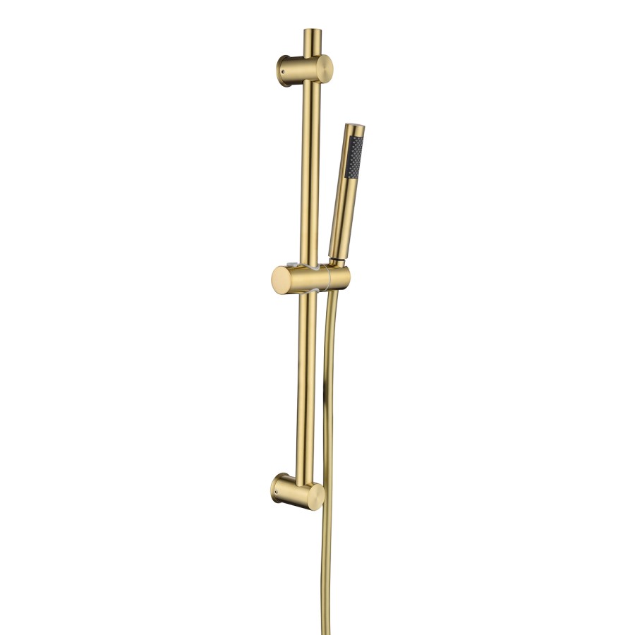 Brushed Brass 1 Outlet Thermostatic Shower Set with Exposed Valve  - Volta