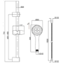 Black 1 Outlet Thermostatic Shower Set with Exposed  Valve  - Volta