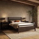 VXN005D Dark Wood Double Wooden Bed Frame - Vixen